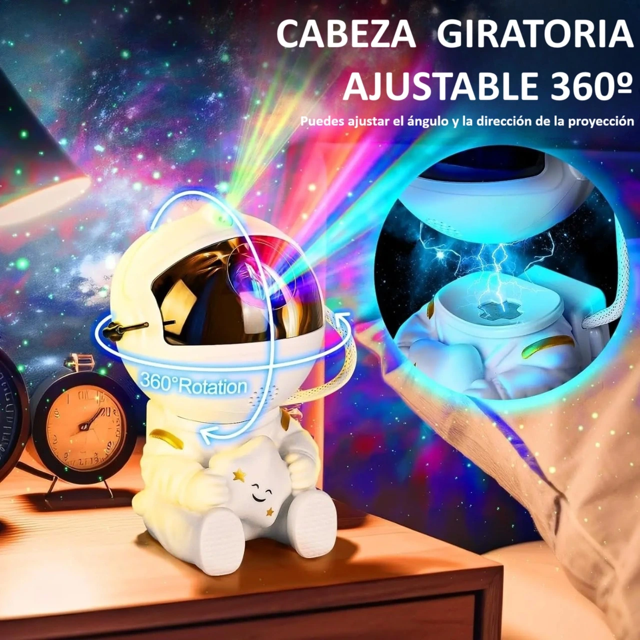 Proyector LED cielo estrellado en forma de astronauta para habitación - Imagen 6