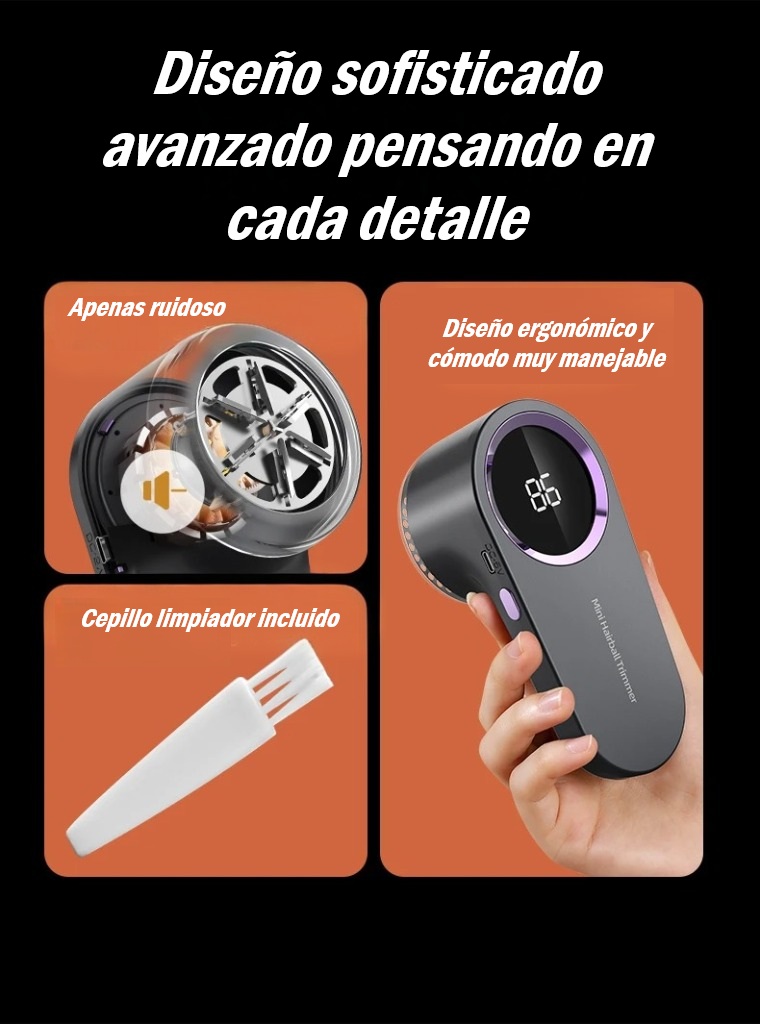 Eliminador de Pelusas Eléctrico con Pantalla LED – Moda sin Bolitas - Imagen 4