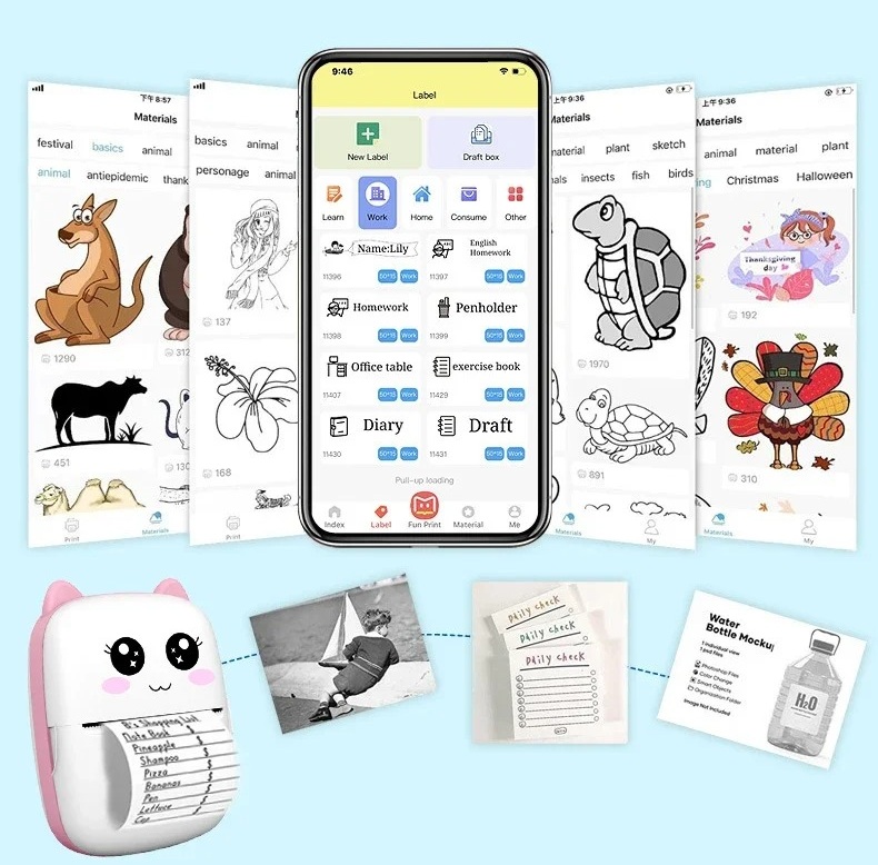 Mini Impresora Térmica Portátil “Gatito” – ¡Fotos y Etiquetas en tu Bolsillo! - Imagen 18