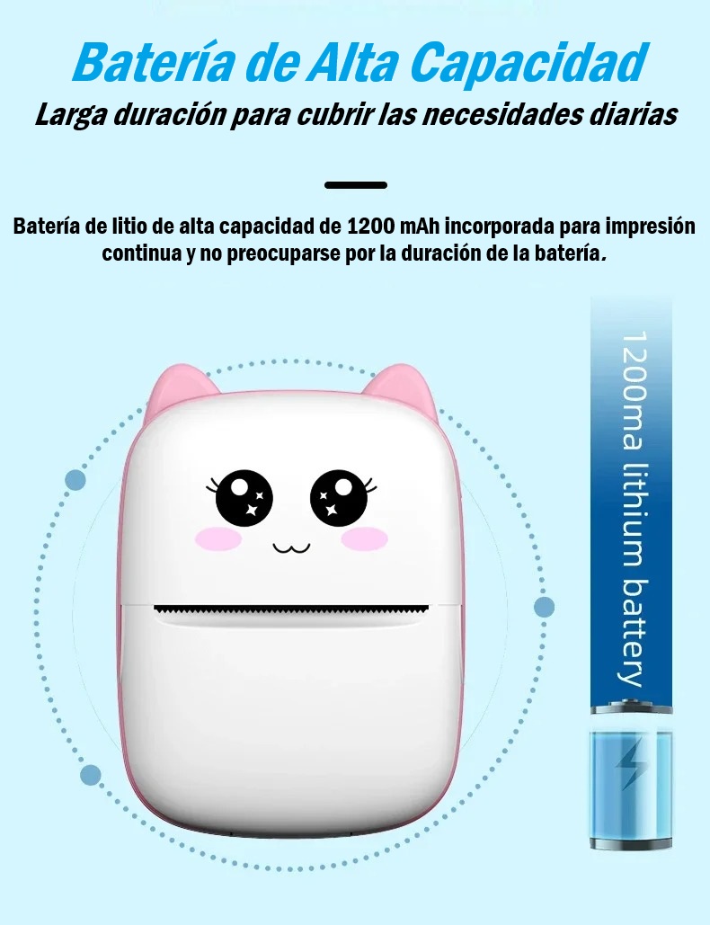 Mini Impresora Térmica Portátil “Gatito” – ¡Fotos y Etiquetas en tu Bolsillo! - Imagen 13