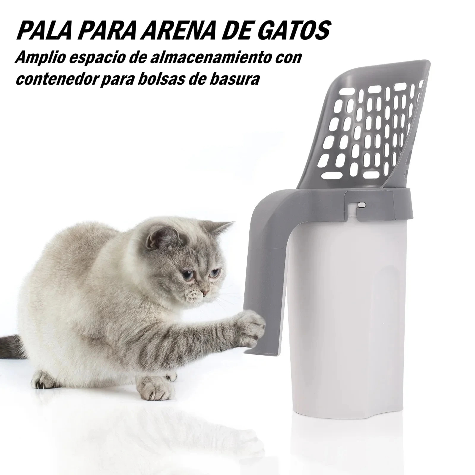 Pala 4 en 1 para Arena de Gatos – ¡Funcionalidad Total para Ti y Tu Minino!