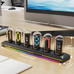 Reloj de Tubo Nixie RGB con Pantalla IPS y Alarma USB – Elegancia Retro y Tecnología Moderna