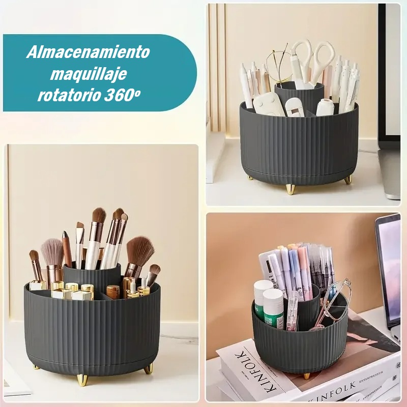 Soporte Giratorio 360° para Brochas de Maquillaje – Elegancia y Orden Multicolor - Imagen 3