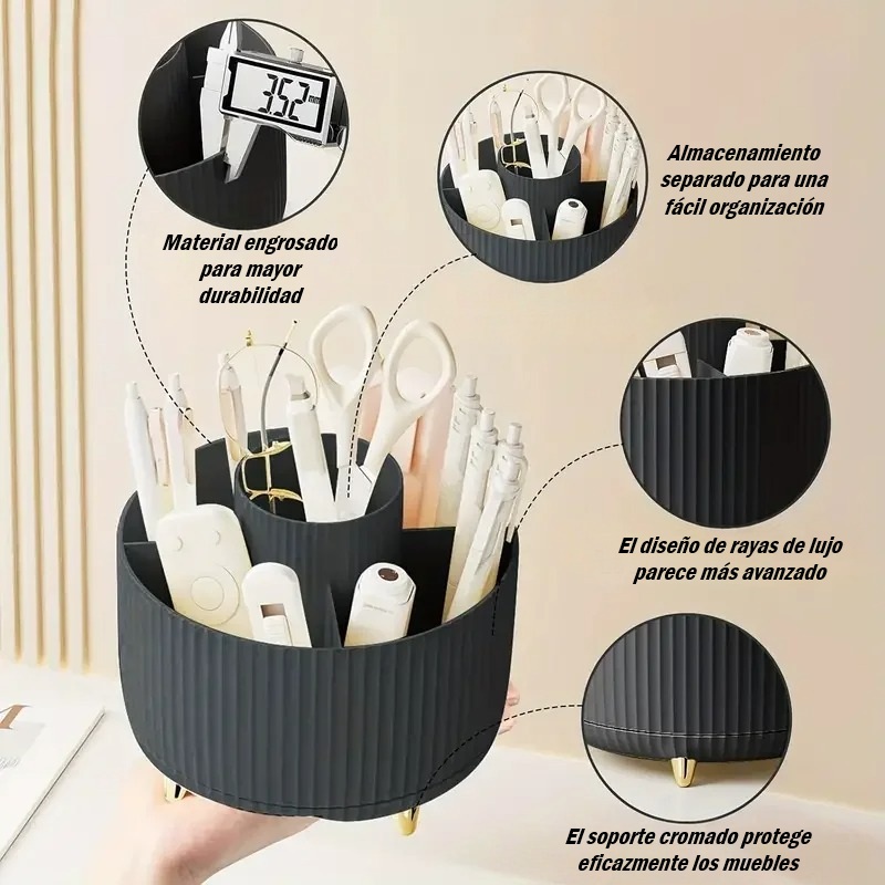 Soporte Giratorio 360° para Brochas de Maquillaje – Elegancia y Orden Multicolor - Imagen 4