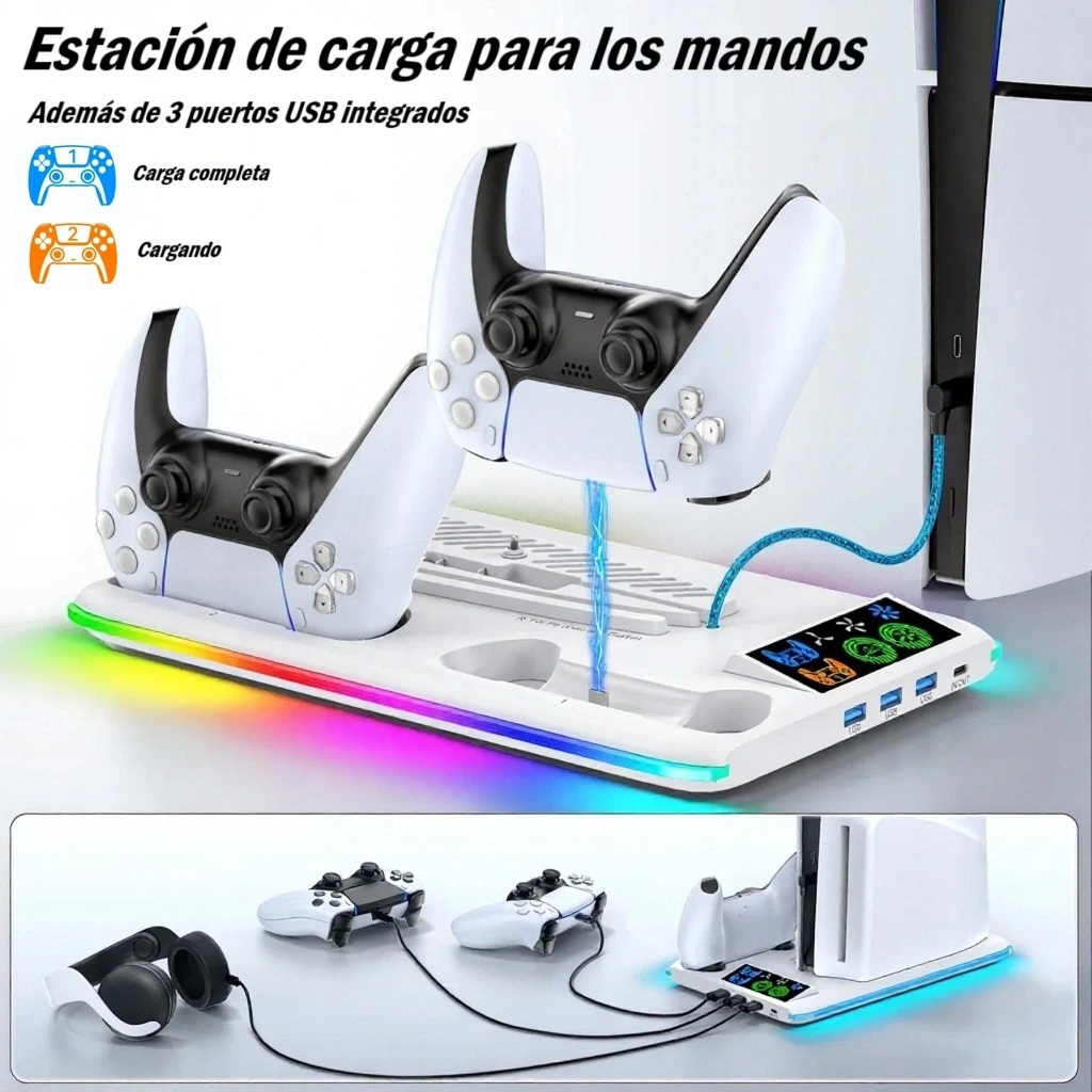 Soporte de refrigeración para PS5 y estación de carga - Imagen 4