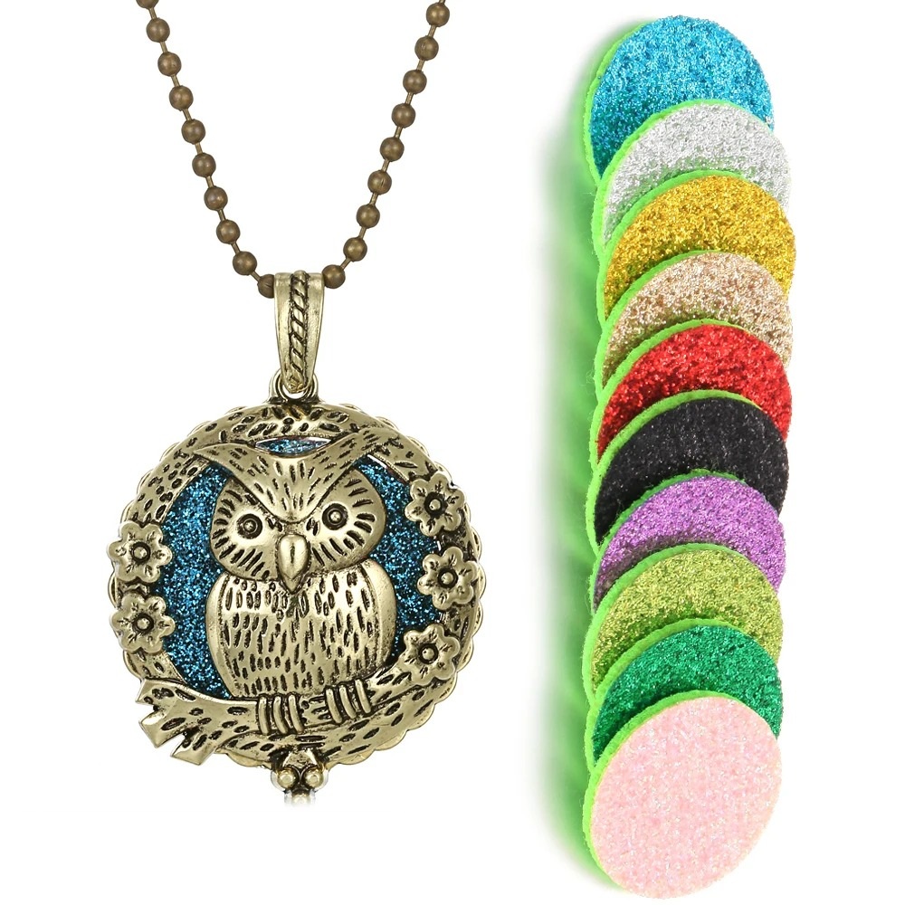 Collar Retro Kaleidoscopio Aromático con Difusor de Aceites Esenciales – Estilo Vintage con Funcionamiento Magnético - Imagen 15