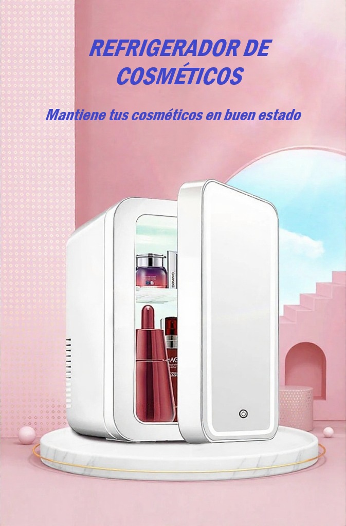 Mininevera de Maquillaje Portátil con Espejo LED – Belleza Fresca y Práctica
