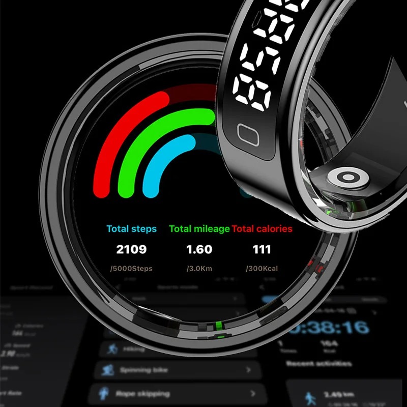 R11C Anillo Inteligente 2025 – Pantalla LED, Bluetooth, Ritmo Cardíaco, Presión, Oxígeno en Sangre y Monitor de Sueño - Imagen 5