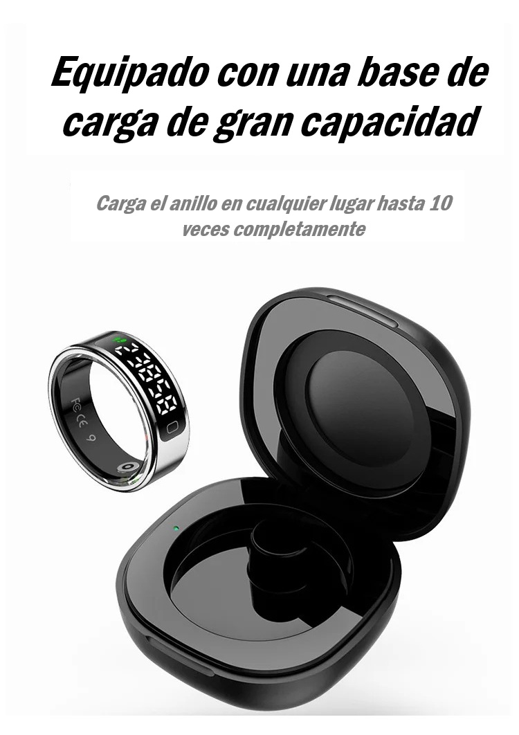 R11C Anillo Inteligente 2025 – Pantalla LED, Bluetooth, Ritmo Cardíaco, Presión, Oxígeno en Sangre y Monitor de Sueño - Imagen 4