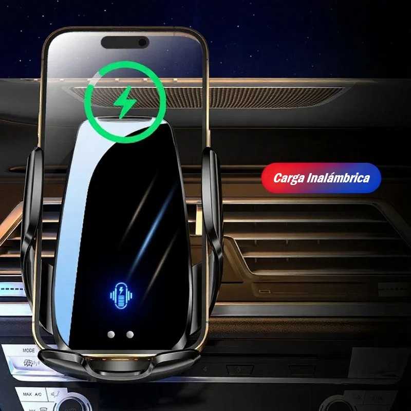 Soporte Cargador Inalámbrico para Coche 15 W Automático + Cargador mechero USB tipo C y tipo A - Imagen 3