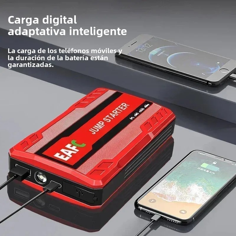 Arrancador de Batería Portátil 600 A – Banco de Energía para Coche, recargable, 12 V, con Seguridad Antichispas - Imagen 3