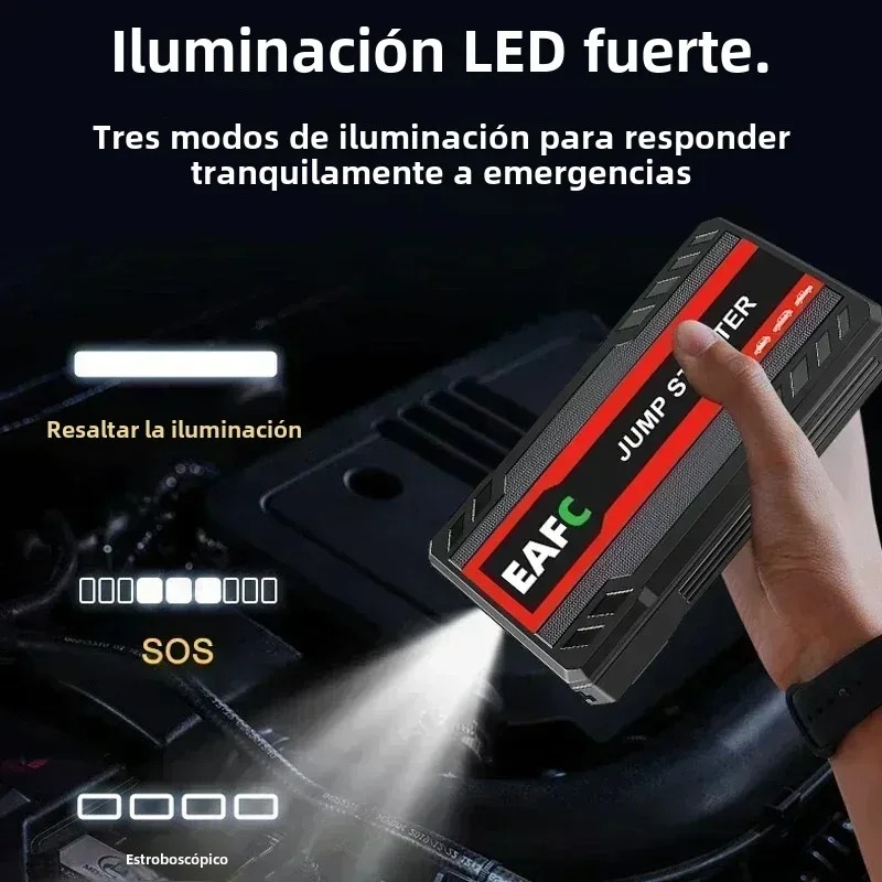 Arrancador de Batería Portátil 600 A – Banco de Energía para Coche, recargable, 12 V, con Seguridad Antichispas - Imagen 4