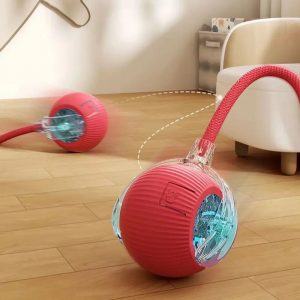 Pelota Interactiva Automática con Cola Simulada – Juguete Inteligente Recargable para Gatos y Perros