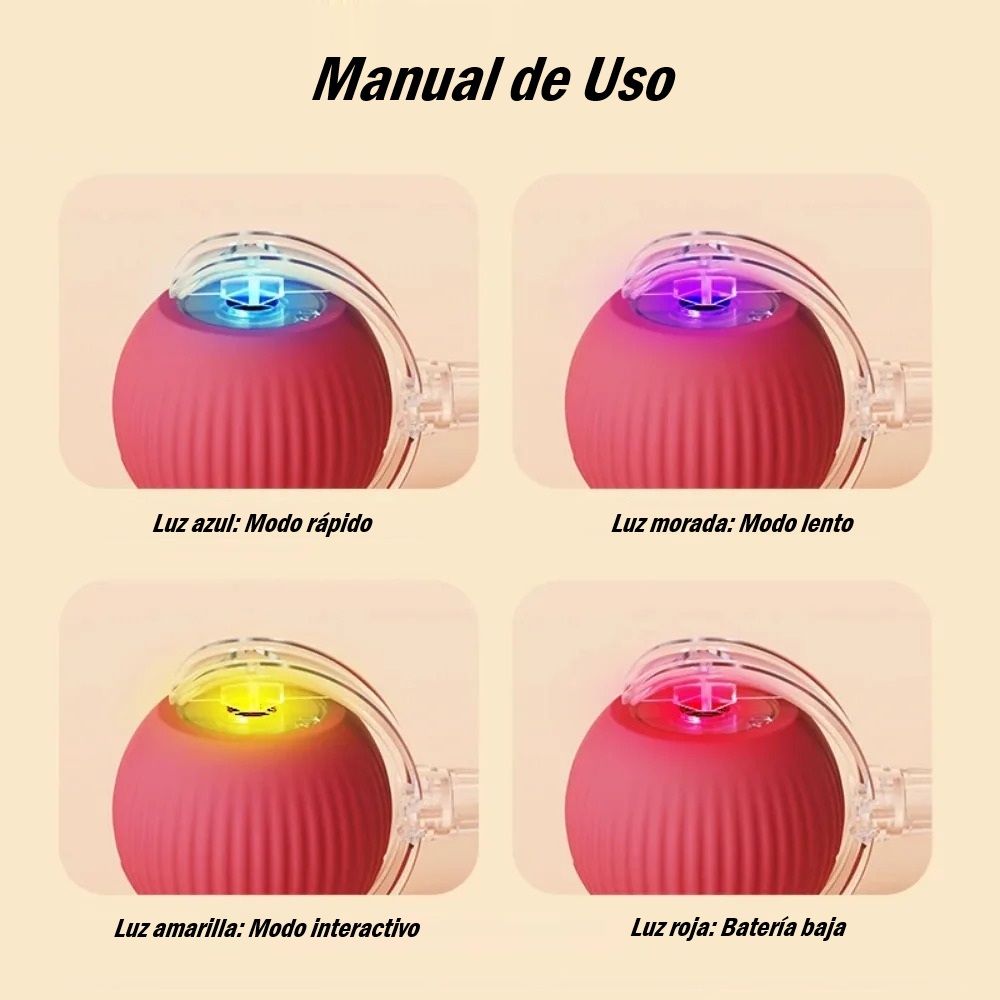 Pelota Interactiva Automática con Cola Simulada – Juguete Inteligente Recargable para Gatos y Perros - Imagen 6